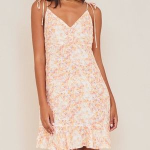Bella Dahl Tie-Strap Peach Floral Summer Dress Womens Size Small